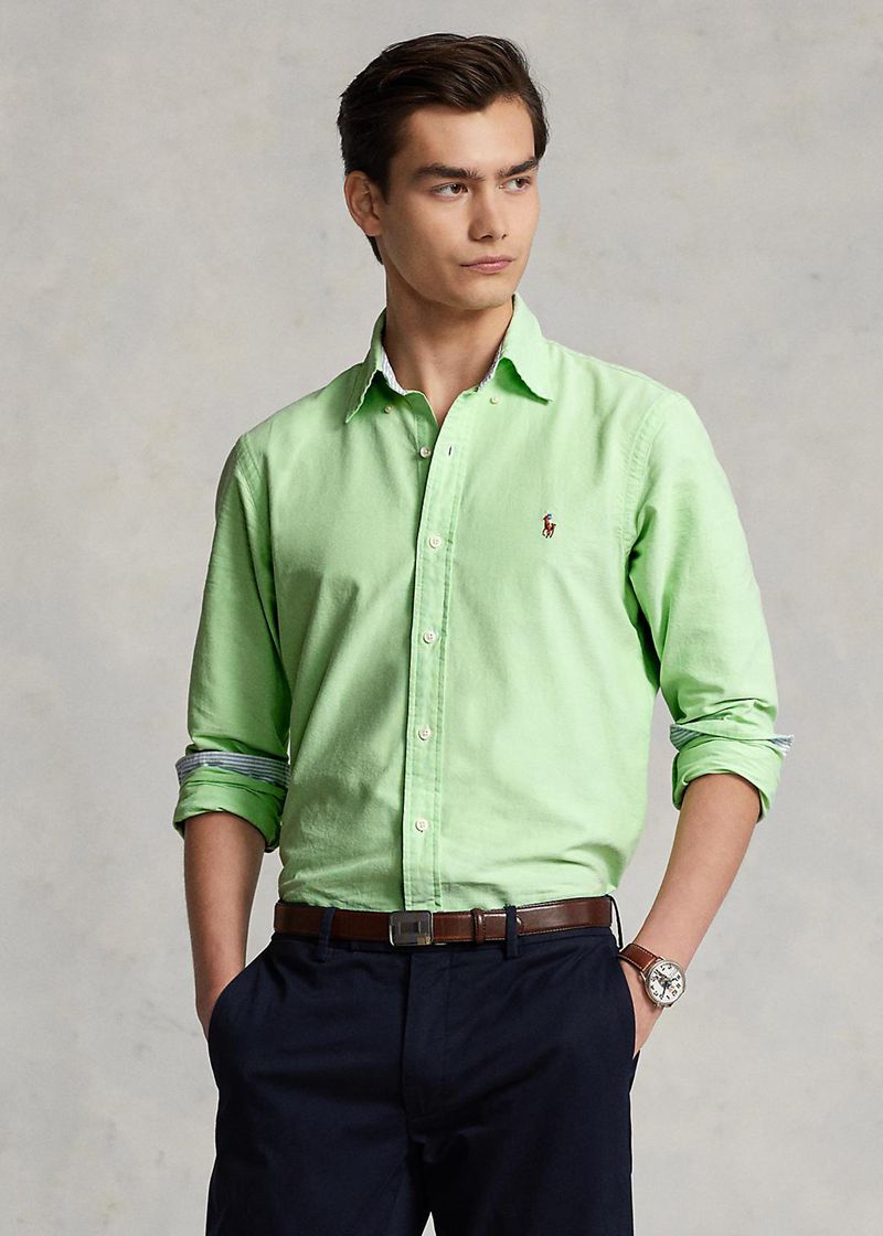 ポロ ラルフ ローレン シャツ メンズ 緑 スリム フィット Oxford KNQSG7421